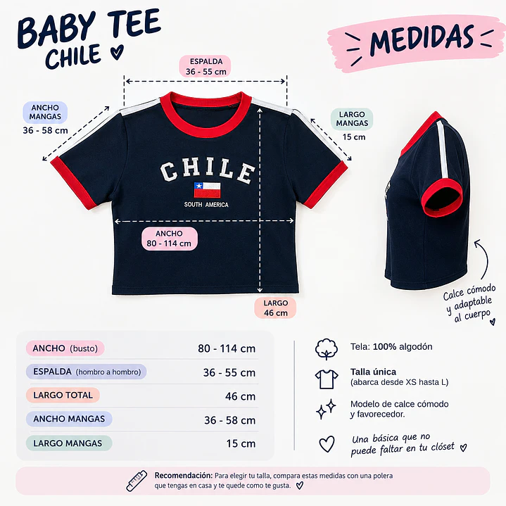POLERA BABY TEE CHILE 15