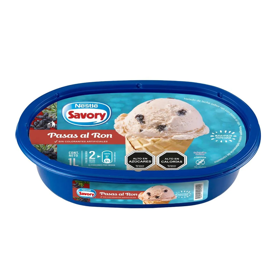 Helado Savory Pasas al Ron 1L 1