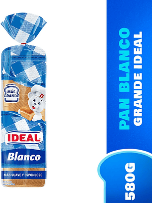 Pan de Molde Blanco Ideal 580gr