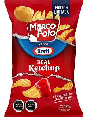 Marco Polo Papas Sabor Kraft Real Ketchup 180gr