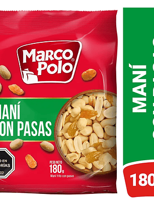Mani con pasas 180gr Marco Polo