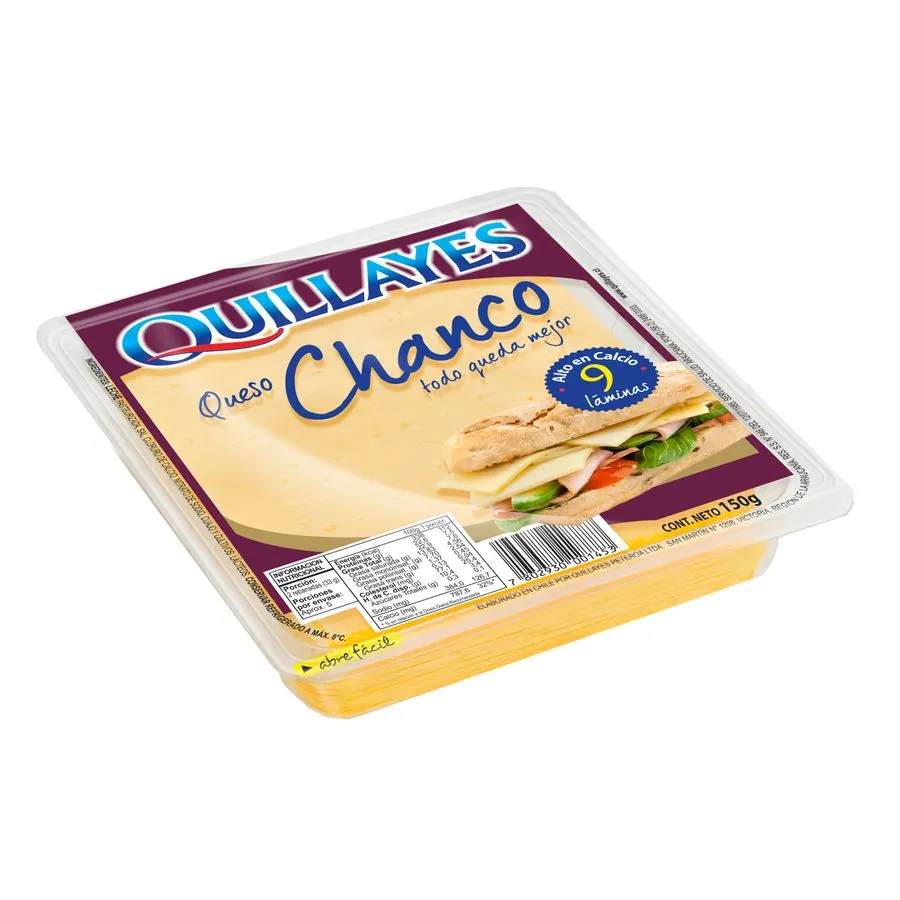 Queso Chanco Quillayes 150gr - 9 Laminas 1