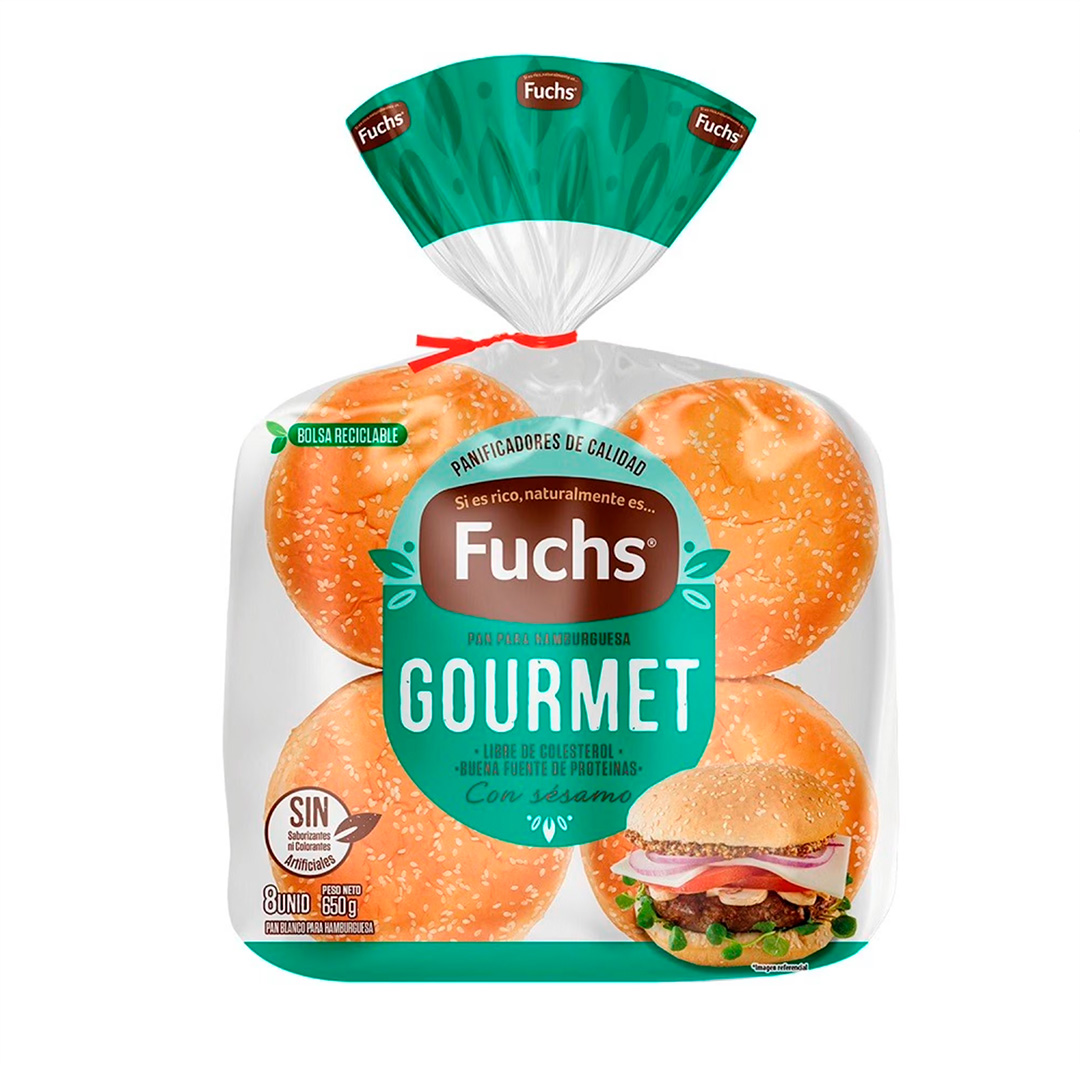 Pan para Hamburguesa Gourmet Fuchs 650g 8pzs  1