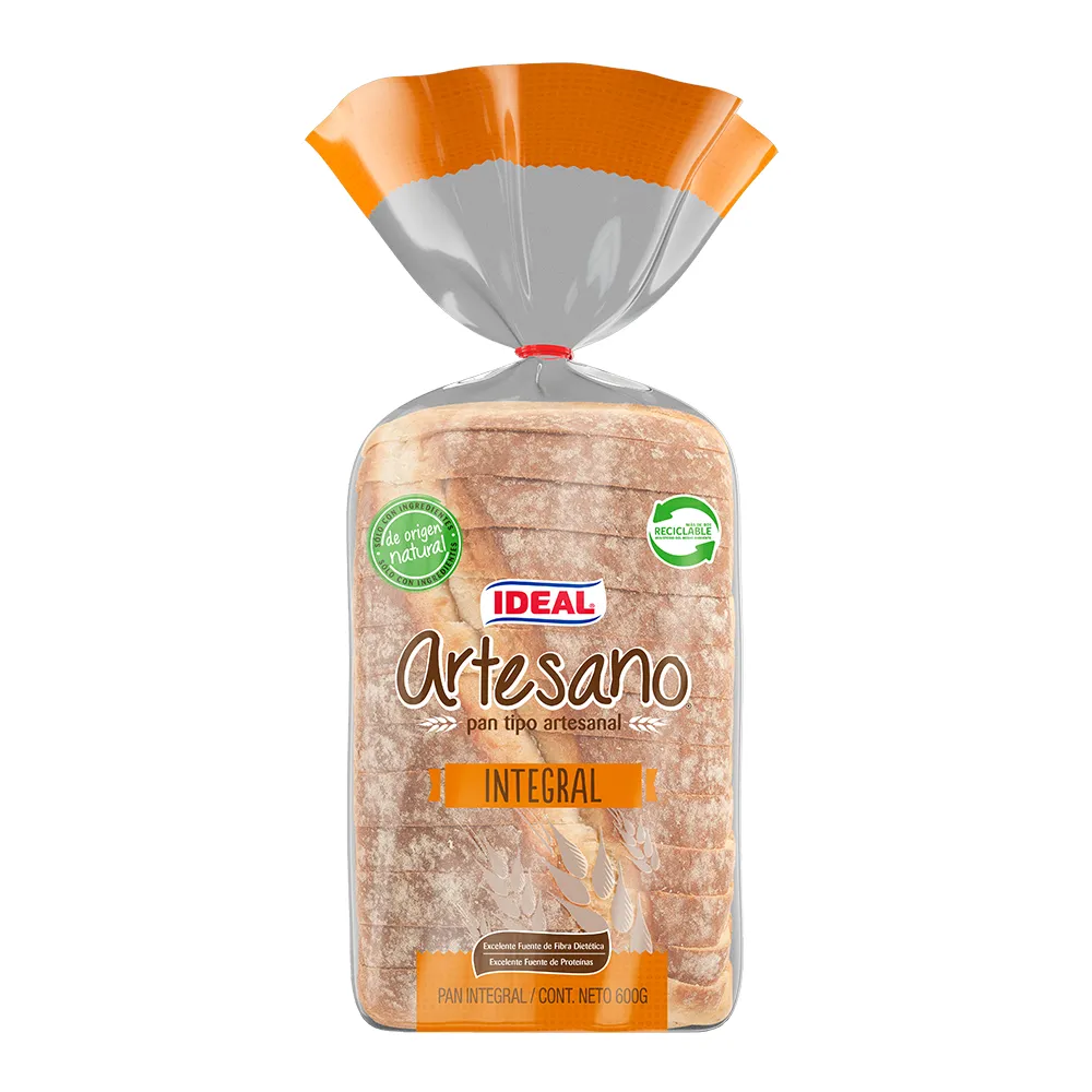 Pan de Molde Ideal Artesanos Integral 550gr 1