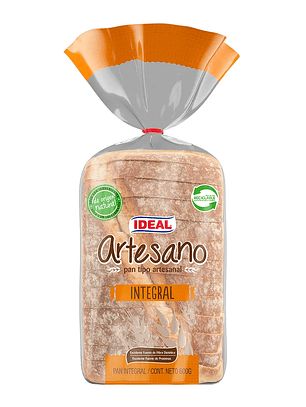 Pan de Molde Ideal Artesanos Integral 550gr