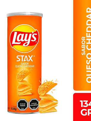 Papas Fritas Lay's Stax Cheddar 134 g