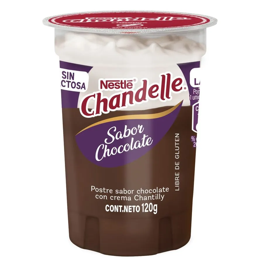 Postre Chandelle Crema Sin Lactosa Sabor Chocolate 120 g 1