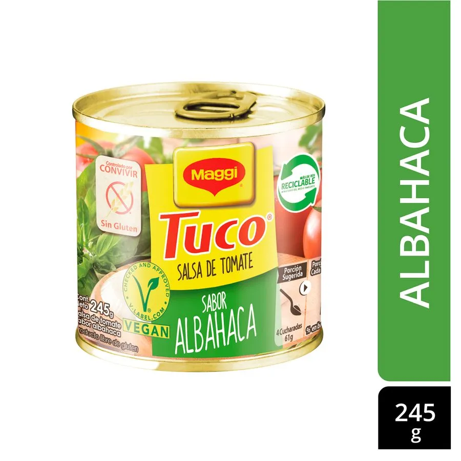 Salsa de Tomate Maggi Tuco Sabor Albahaca 245 g 1