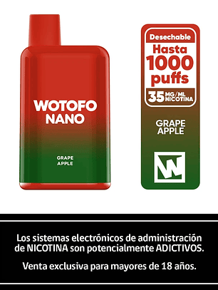 Wotofo Nano 1000 Puffs – Grape Apple