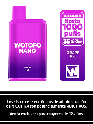 Wotofo Nano 1000 Puffs – Grape Ice