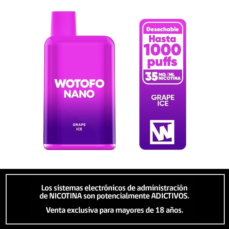 Wotofo Nano 1000 Puffs – Grape Ice 1