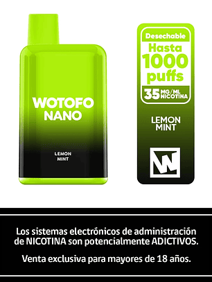 Wotofo Nano 1000 Puffs – Lemon Mint
