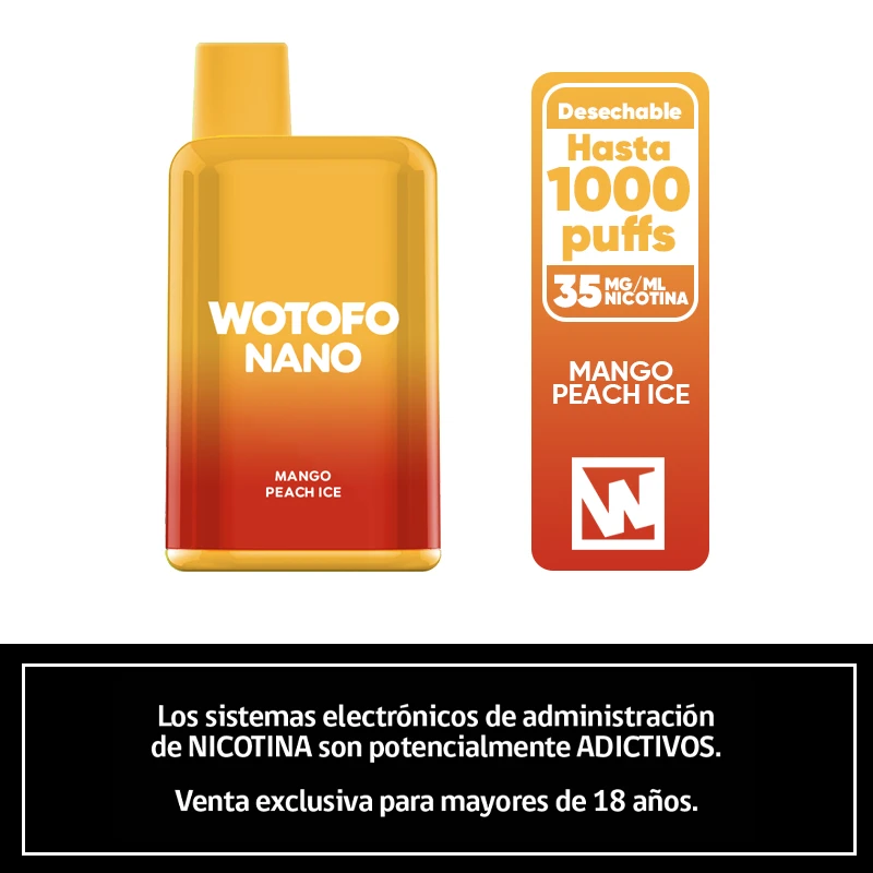 Wotofo Nano 1000 Puffs – Mango Peach Ice 1