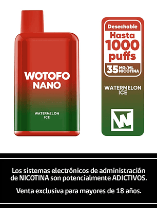 Wotofo Nano 1000 Puffs – Watermelon Ice