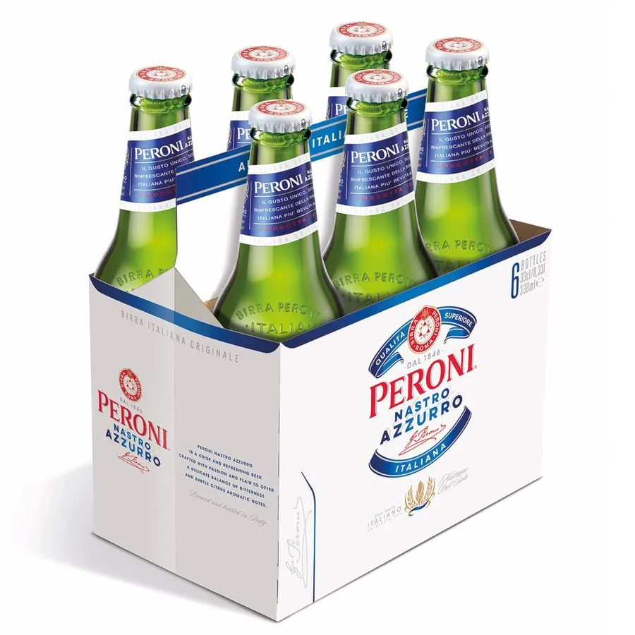 Pack 6 un. Cerveza Peroni Premium Lager 5.1° 330 cc 1