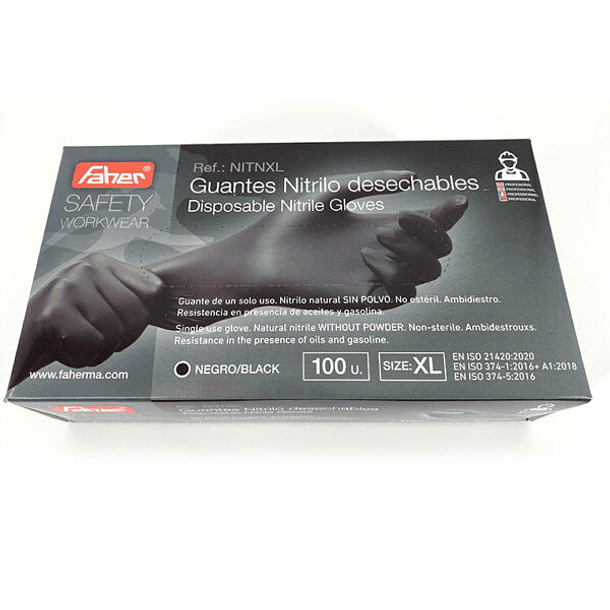 Luvas 100 Unidades Pretas