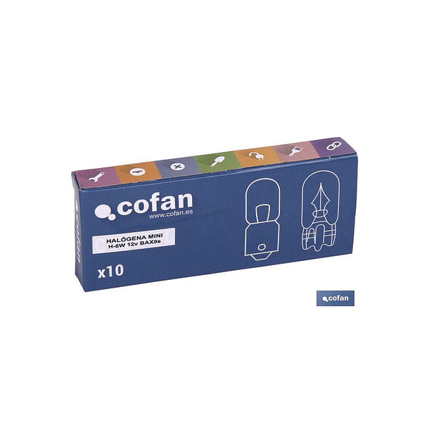 1642- Lâmpada Auto Halogéneo Mini H-6w 12 v BAx9s  2