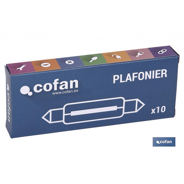 1649- Lâmpada para Automóvel Plafonier C5W 12V COFAN 2