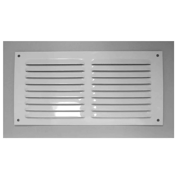 985- Grelha de ventilação ant-mosquitos dupla  Branca Laqueado 10x20cm x0,6 mm