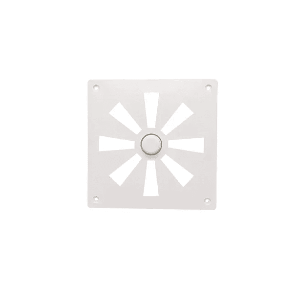 0200- Grelha de ventilação com regulador PVC Branca 15x15 cm 