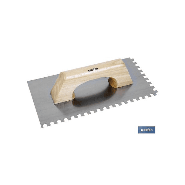3270- Talocha dentada cabo madeira Cofan 300 mm x 150 mm