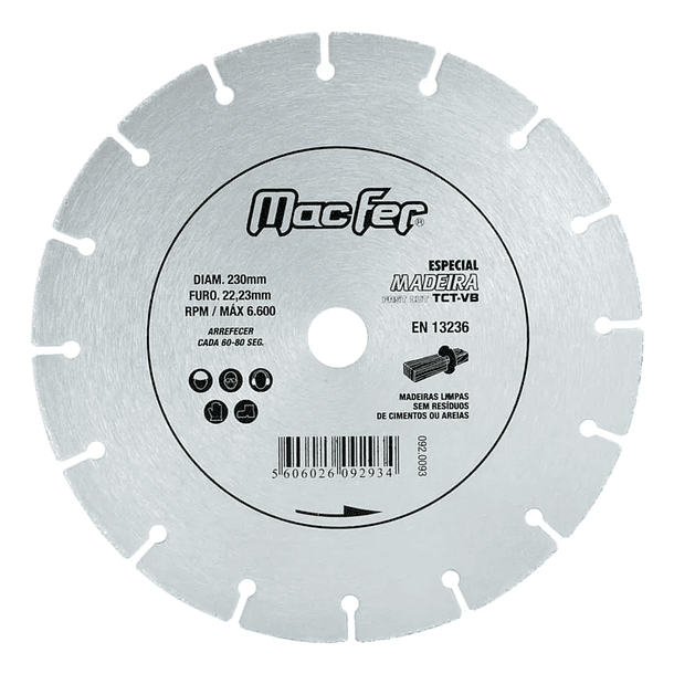 2683- Disco diamante.madeira MacFer 115mm