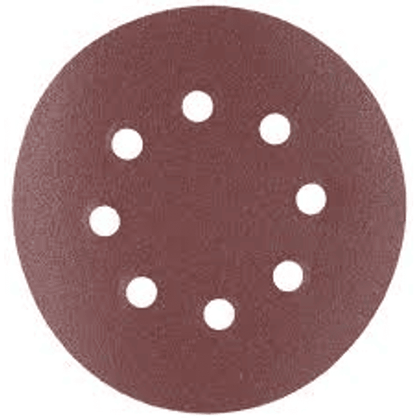 2484- Pack 10 discos lixa perfurado C/ velcro 125mm 