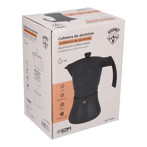4186- Cafeteira alumínio EDM 6 Doses
