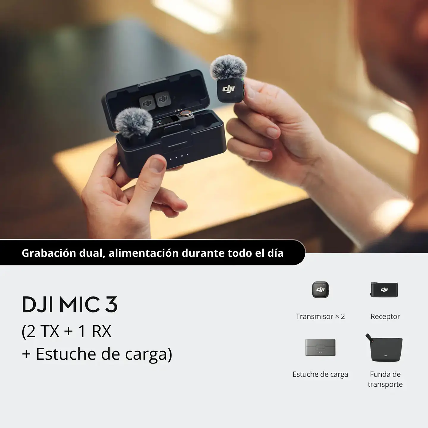 DJI Mic 3 (2 TX + 1 RX + Charging Case)  1