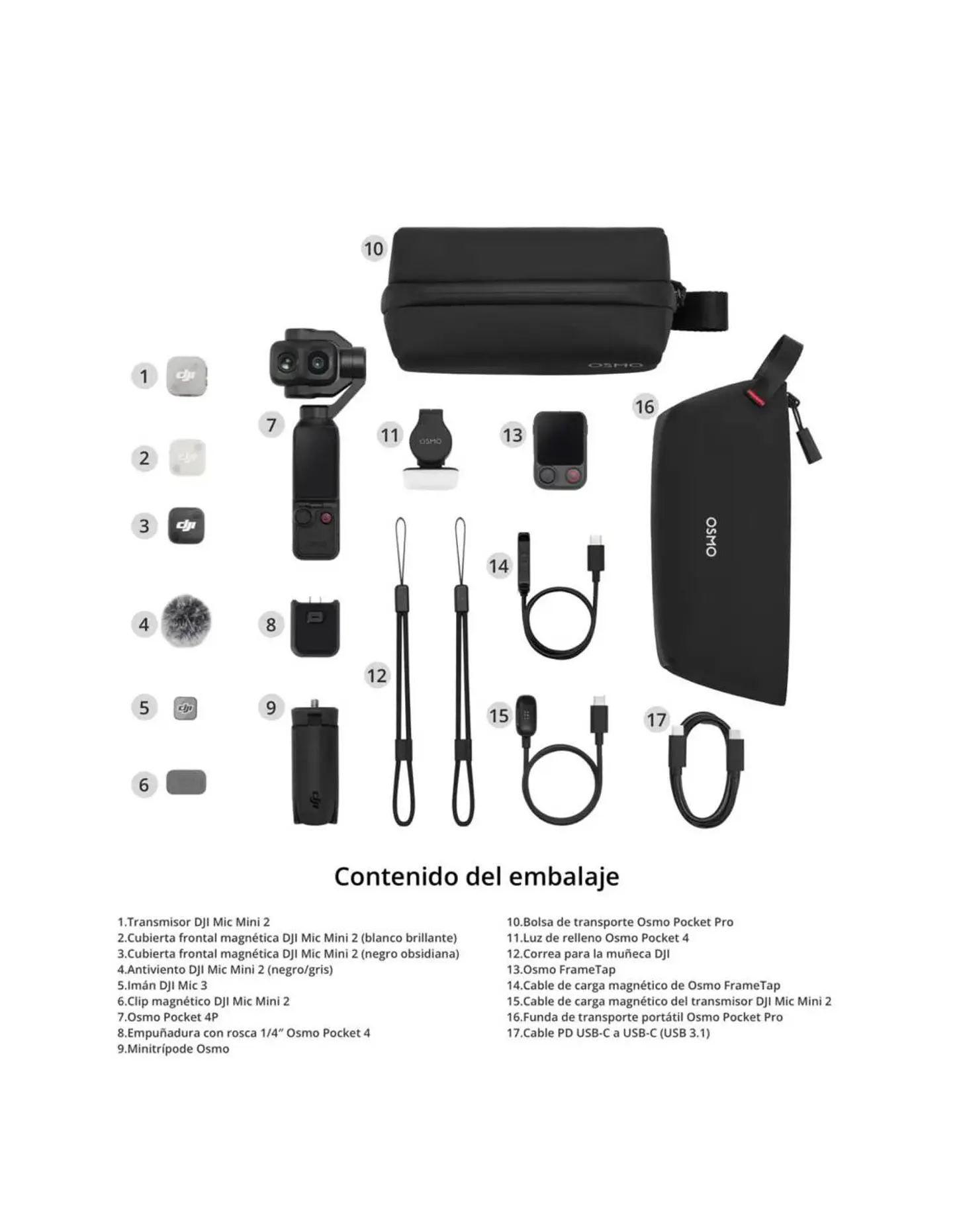 Cámara DJI Osmo Pocket 4P Vlog Combo 3