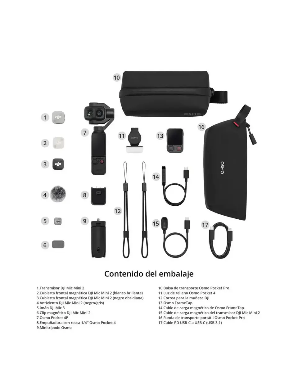 Cámara DJI Osmo Pocket 4P Vlog Combo 3