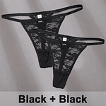 FINETOO 2Pcs/Set Women Lace Panties Lingerie M-XXL Female Sexy Low Waist Underwear Briefs Transparent Hollow Out Girls Intimates