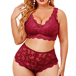 Plus Size Lace Bra Set Hot Erotic Sexy Lingerie Set Lace Embroidery Underwear Sets woman 2 pieces Bra & Brief Sets 4XL