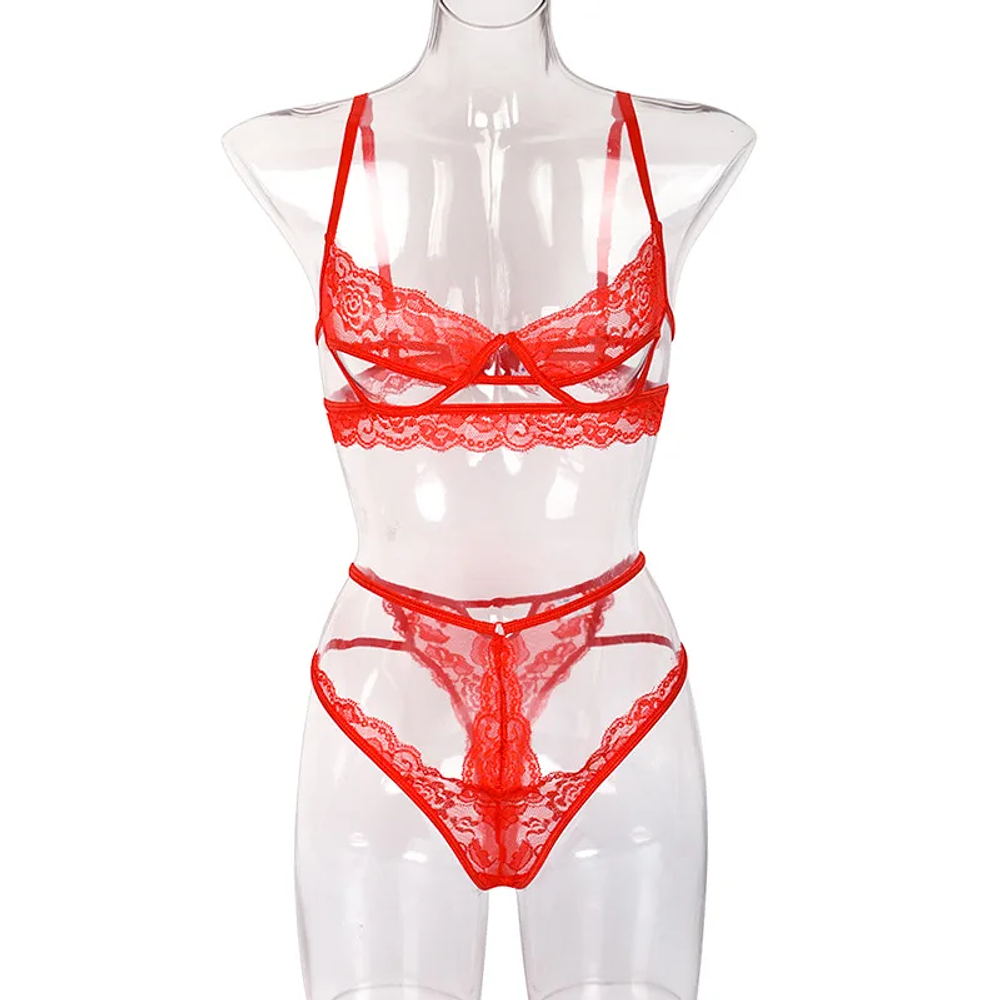 Lencería Sexy de encaje para mujer, picardías, disfraces eróticos, pijamas, ropa interior sexi, lencería erótica para mujer, vestido Porno para sexo femenino rojo