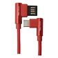 Cable Usb Tipo C Textil 90° Tecmaster Rojo - Miniatura 1