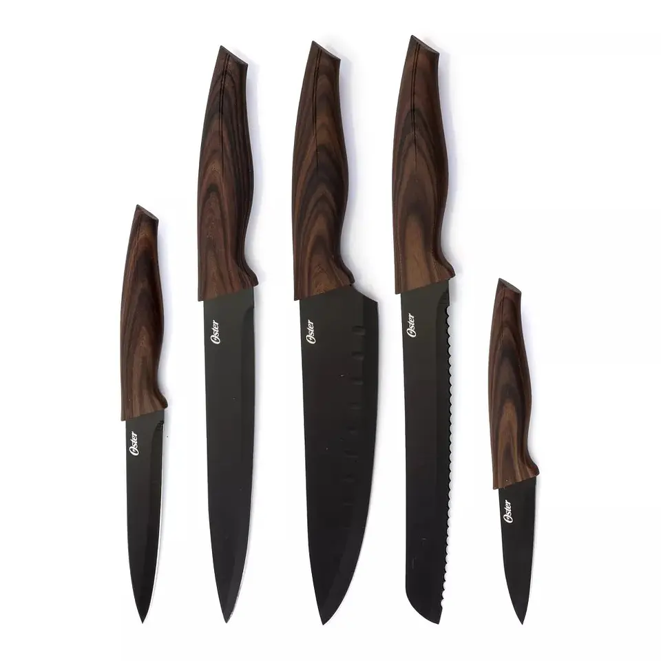Set Cuchillería Oster 5 Pcs con Mango Estilo Madera Godfrey 1