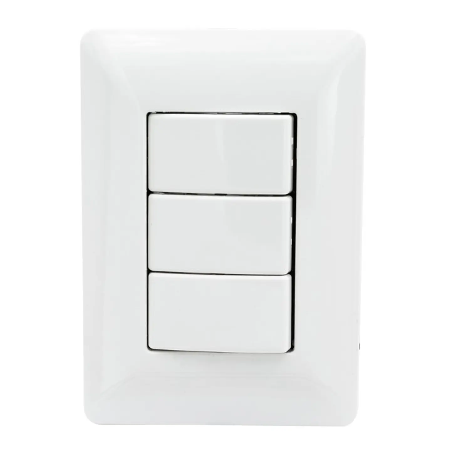 Interruptor Triple Pared Muro 250v 10a Philco Blanco  1