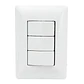 Interruptor Triple Pared Muro 250v 10a Philco Blanco  - Miniatura 1
