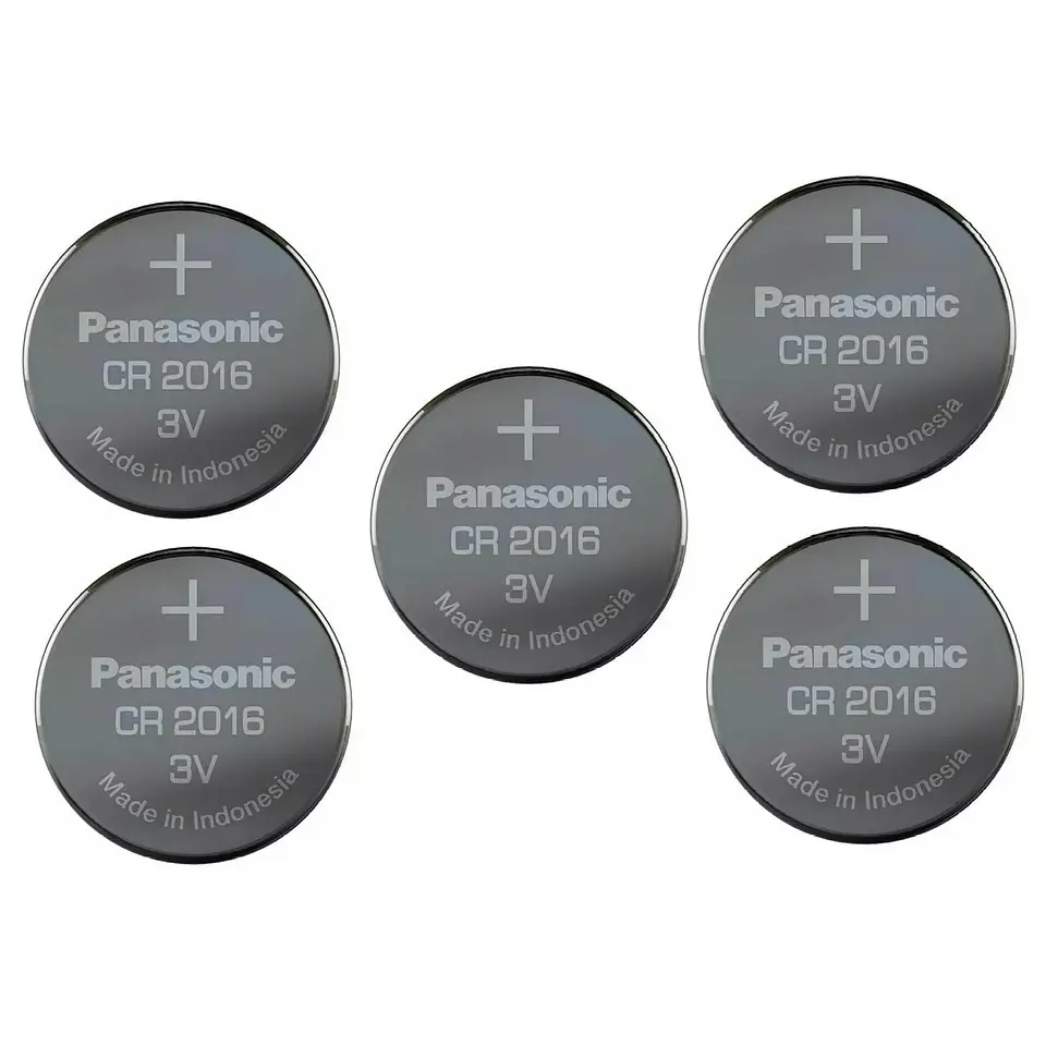Pack 5 Pilas Panasonic Botón Litio Cr2016 3V 2