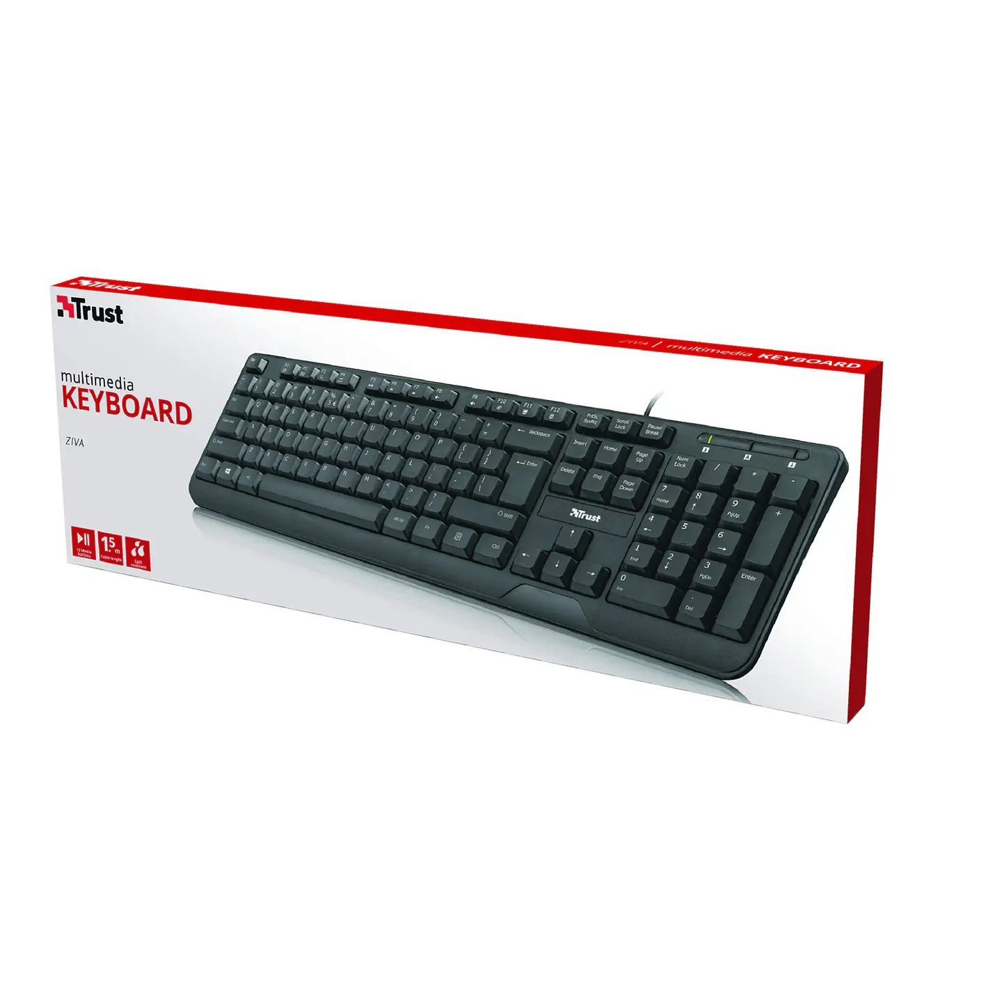 Teclado Multimedia Trust Ziva Qwerty 4