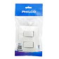 Interruptor Doble Pared Muro 250v 10a Philco Blanco - Miniatura 2