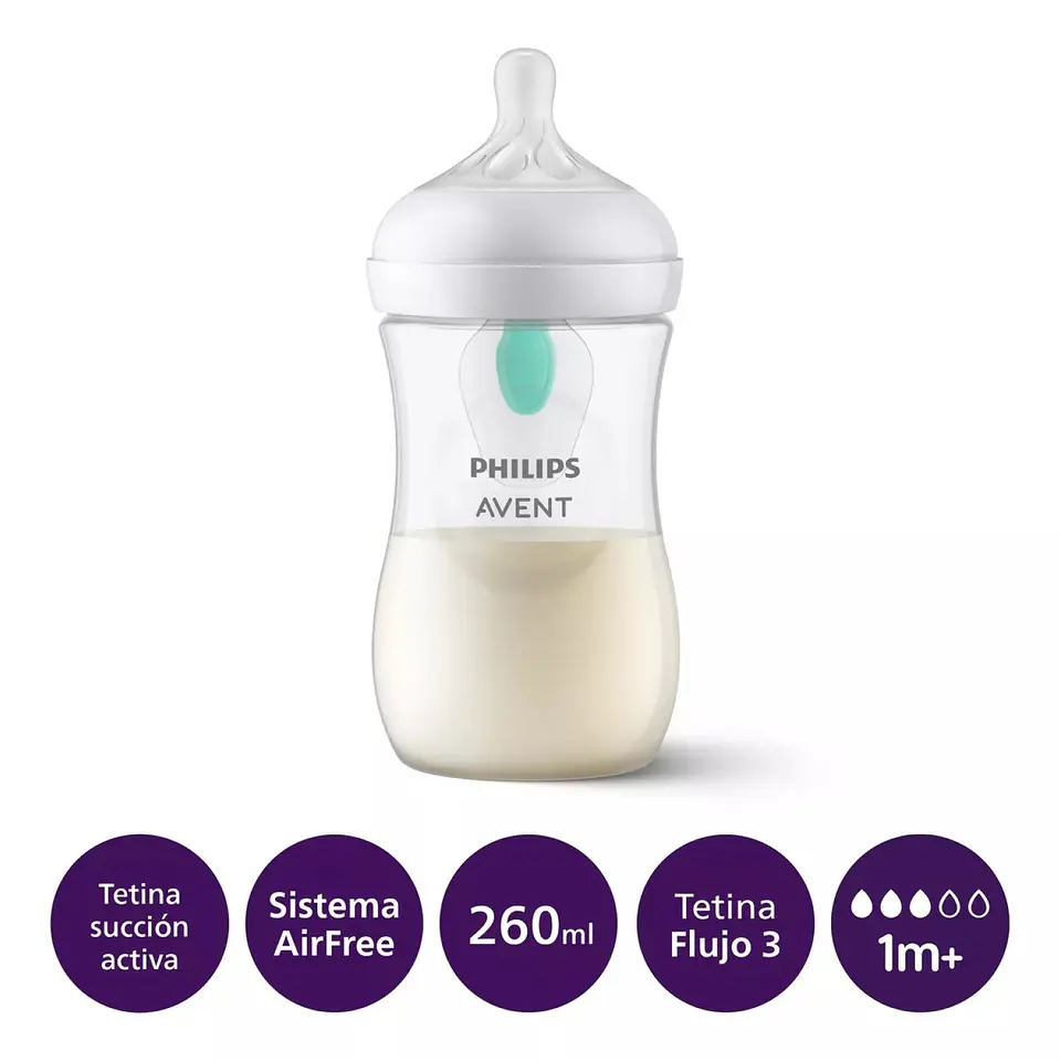 Mamadera Con Abertura Airfree Avent Scy673/01 1M+ 260 Ml 2