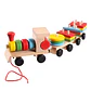 Tren de Madera Juguete Didáctico y Figuras Apilables - Miniatura 1