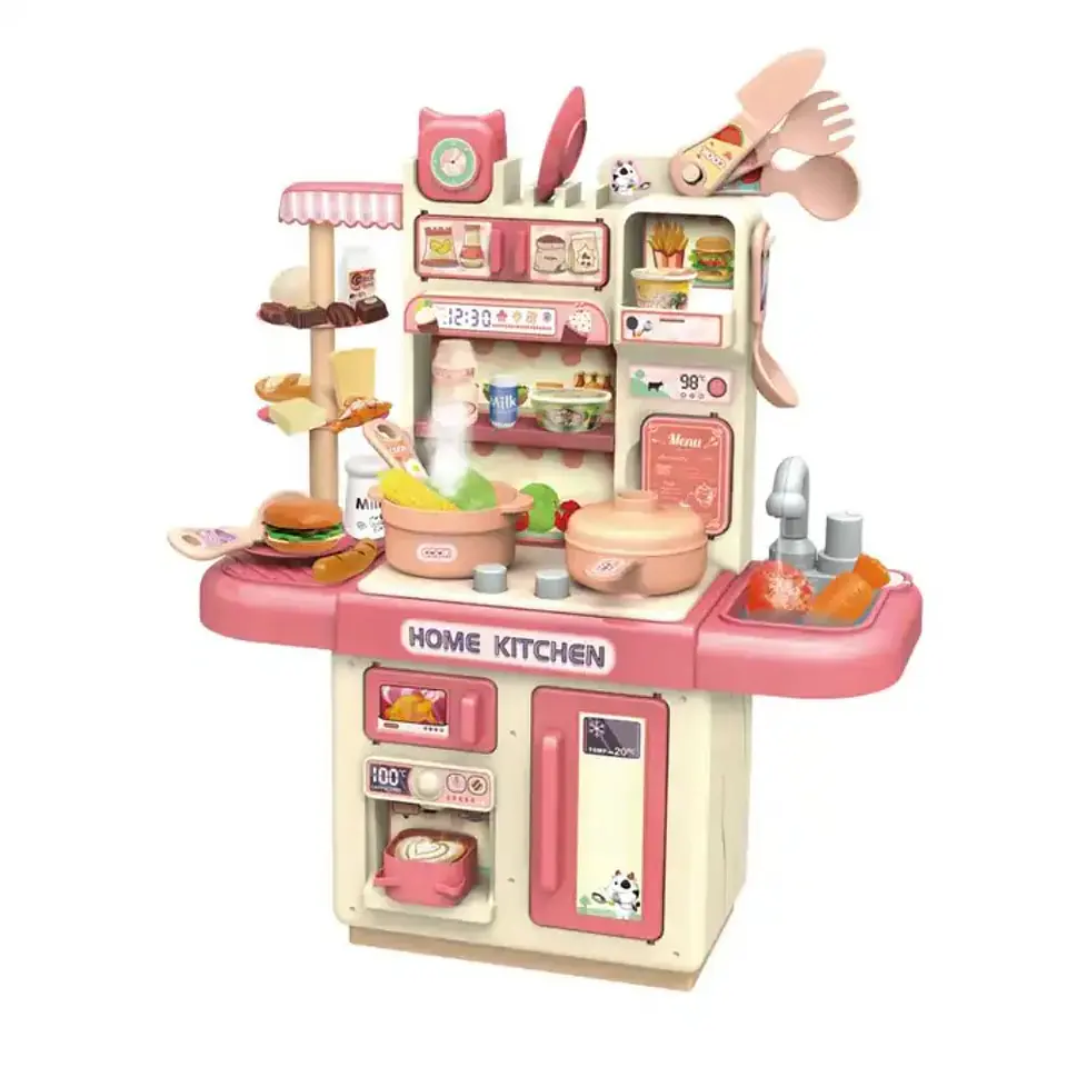 Cocina de Juguete con Luces Vapor y Agua Rosado 1