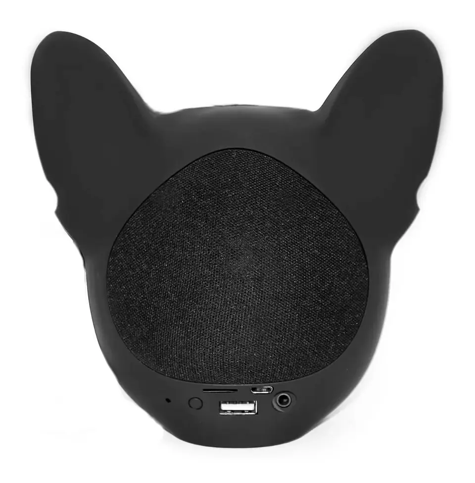 Parlante Inalambrico Cabeza Bulldog Negro 2