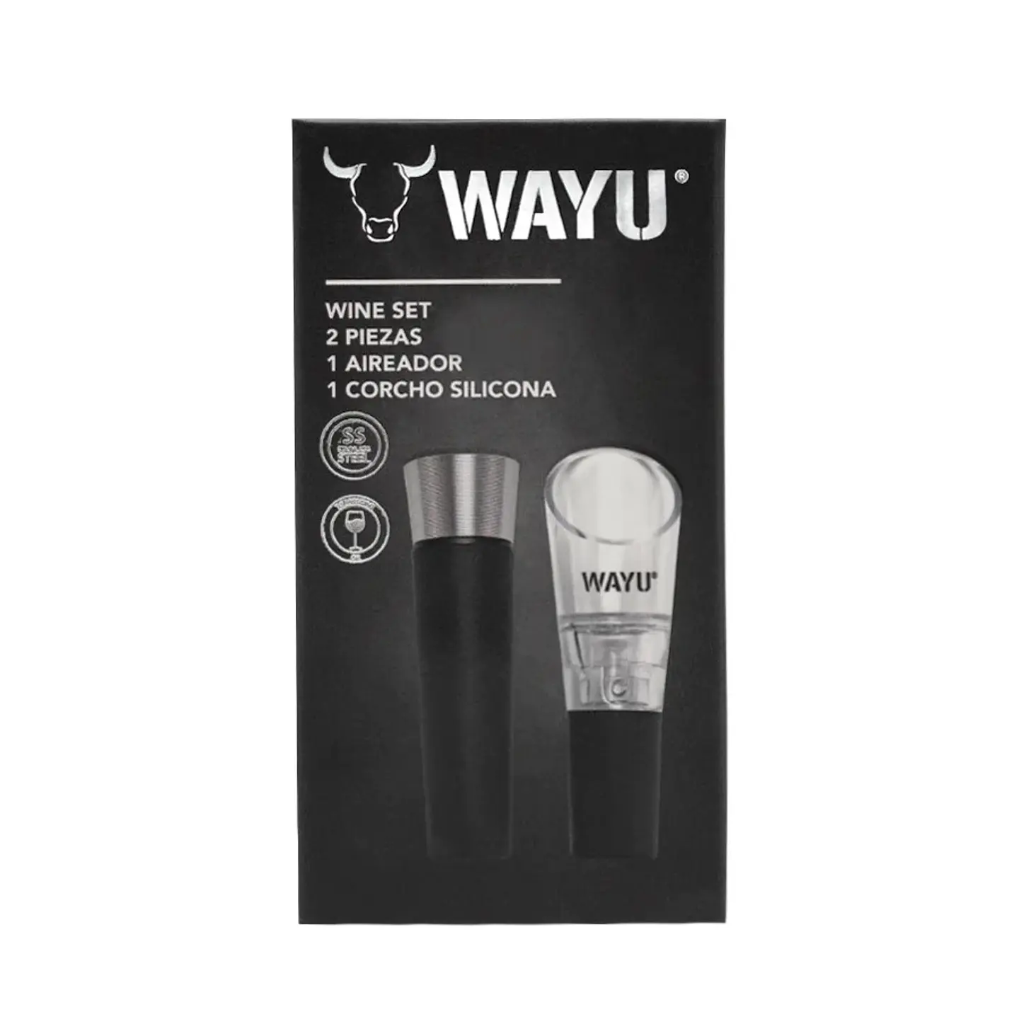 Set De Aireador Y Tapon Vino Wayu 4