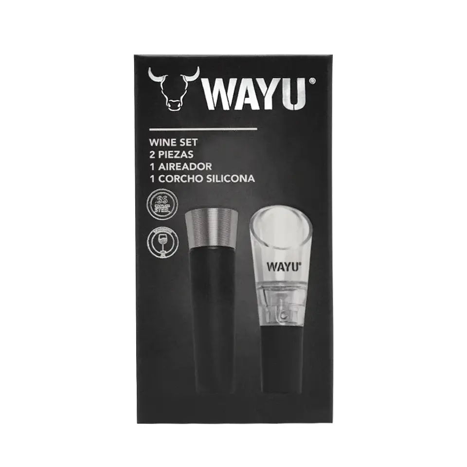 Set De Aireador Y Tapon Vino Wayu 4