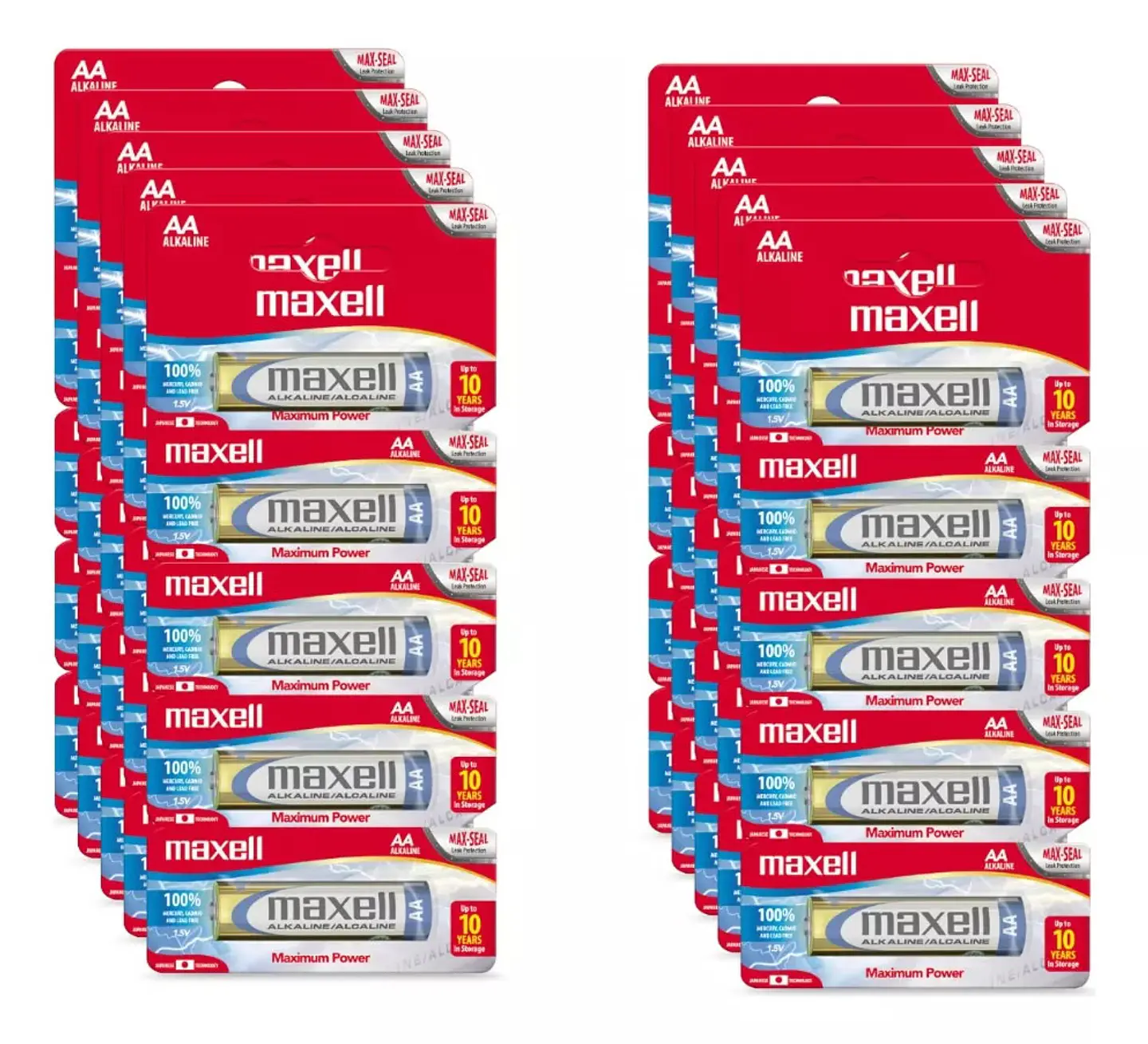 Pack 50 Pilas Alcalinas Aa Maxell Caja Doble A 1