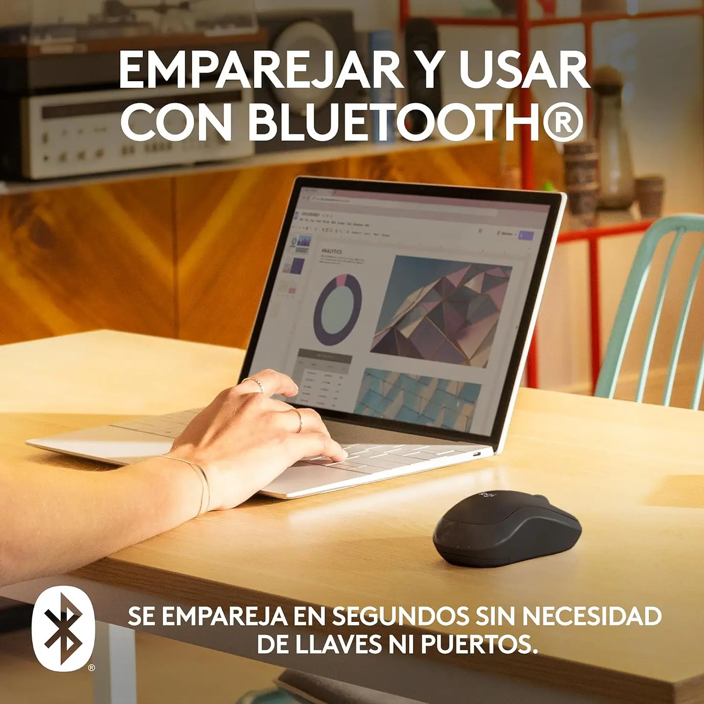 Mouse Bluetooth M240 Logitech Silent Grafito 4