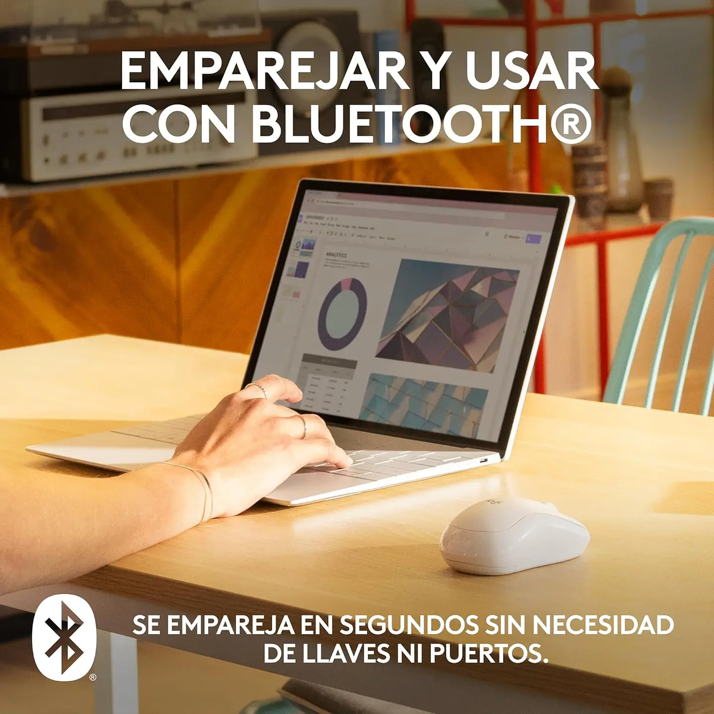Mouse Bluetooth M240 Logitech Silent Blanco 4